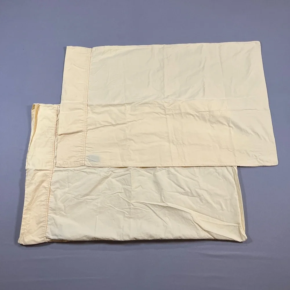 Set Of 2 Home Pillowcase Standard Beige Cotton Bedding Luxury Home Decoration